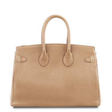 イタリア製レザーのハンド バッグTL BAG（Tuscany Leather）シャンパーニュ